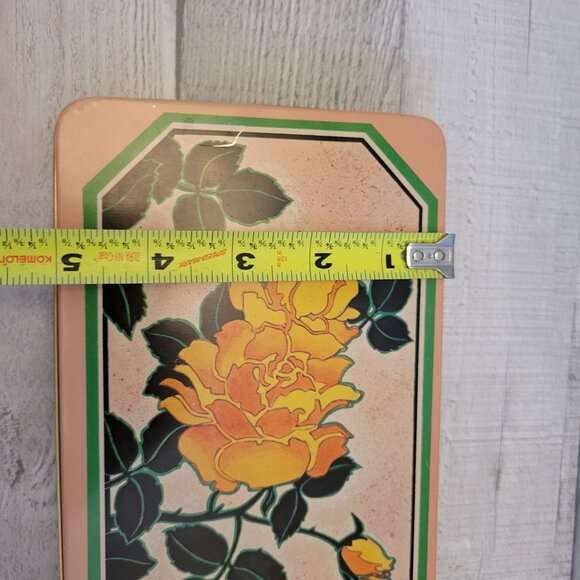 Vintage Interpur Tin Box With Yellow Rose Design - Picture 8 of 10
